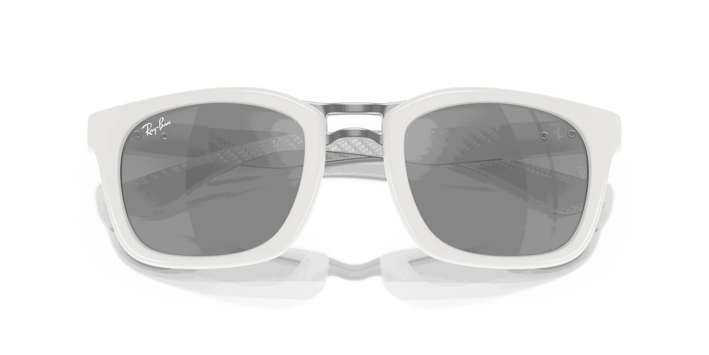 [Silver/Grey Lenses, Polished White Frame]