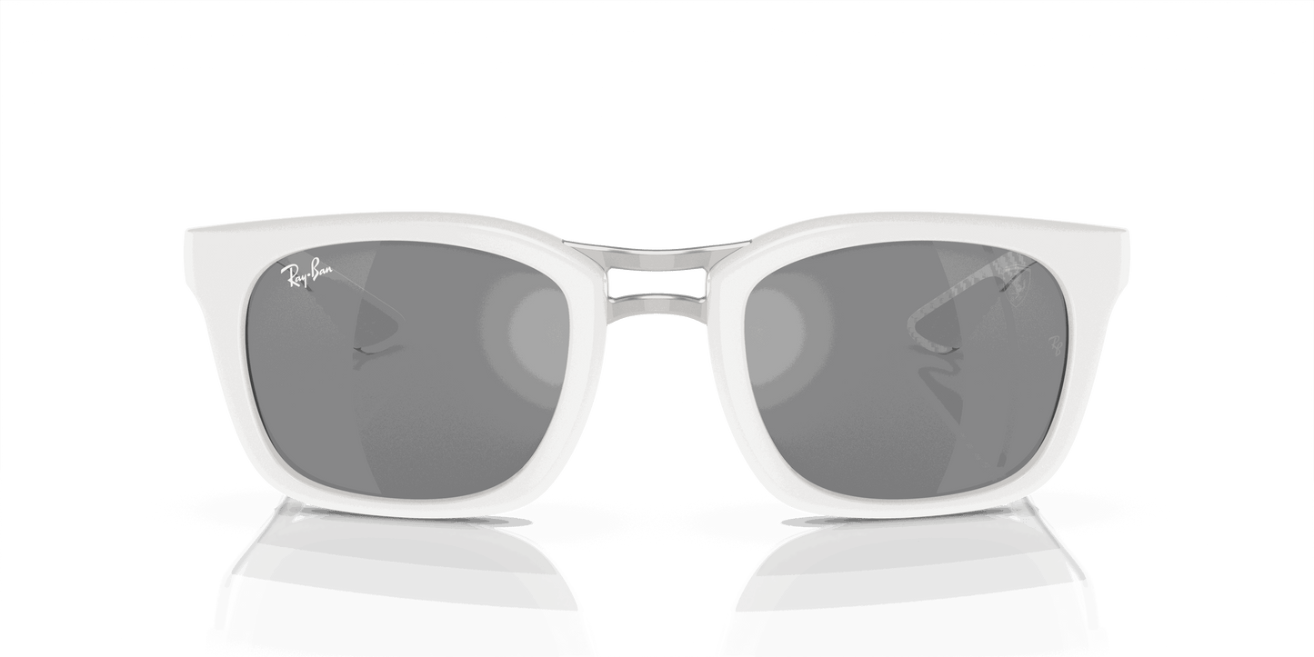[Silver/Grey Lenses, Polished White Frame]