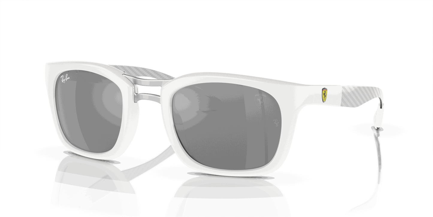 [Silver/Grey Lenses, Polished White Frame]