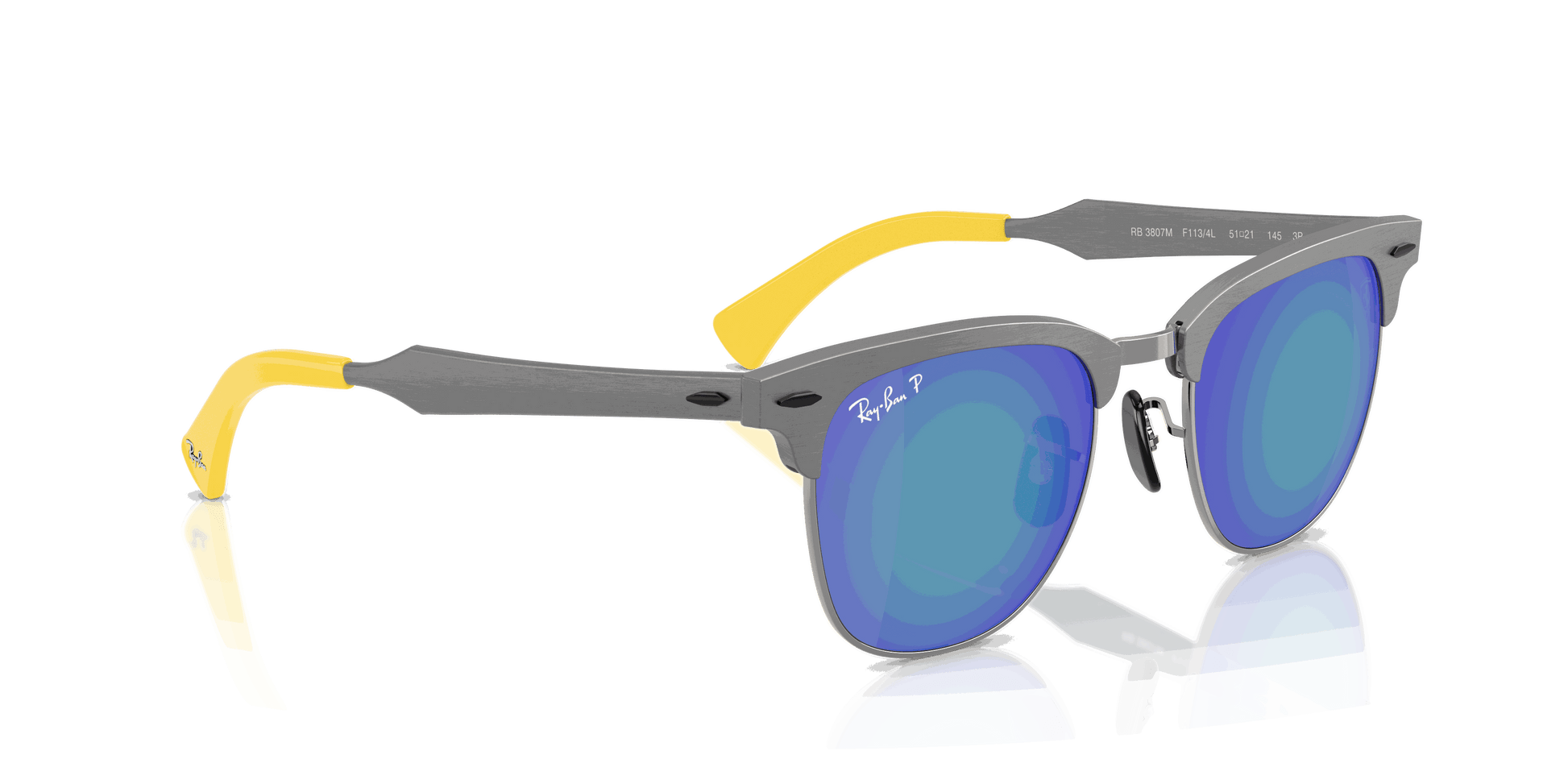 [Polarized Grey Mirror Blue Lenses, Matte Brushed Grey On Gunmetal Frame]