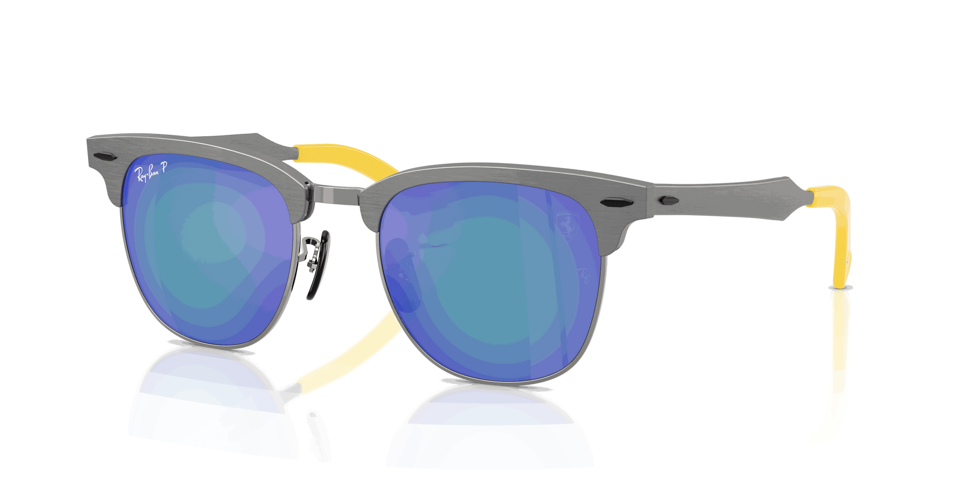 [Polarized Grey Mirror Blue Lenses, Matte Brushed Grey On Gunmetal Frame]
