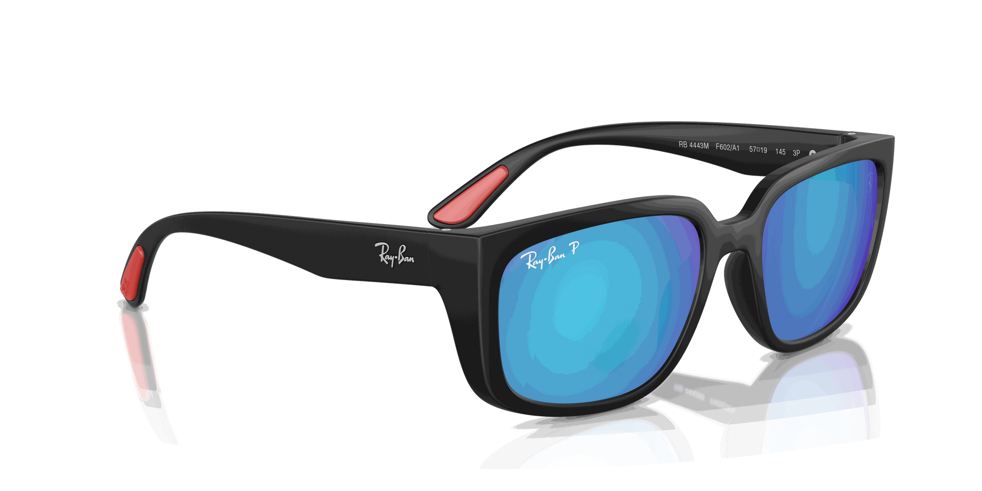 [Green Mirror Blue Polar Lenses, Matte Black Frame]