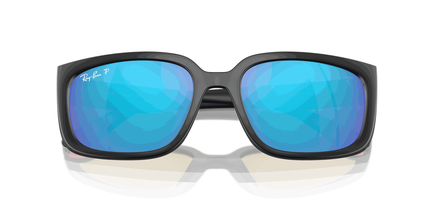 [Green Mirror Blue Polar Lenses, Matte Black Frame]