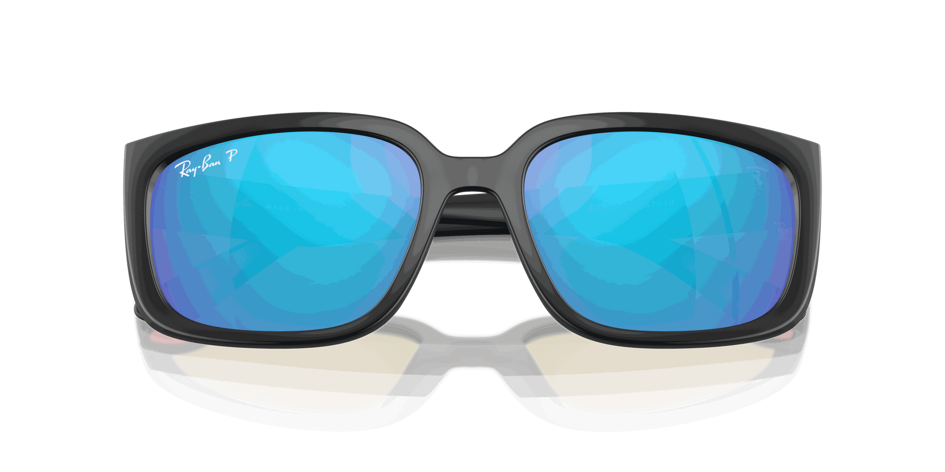 [Green Mirror Blue Polar Lenses, Matte Black Frame]
