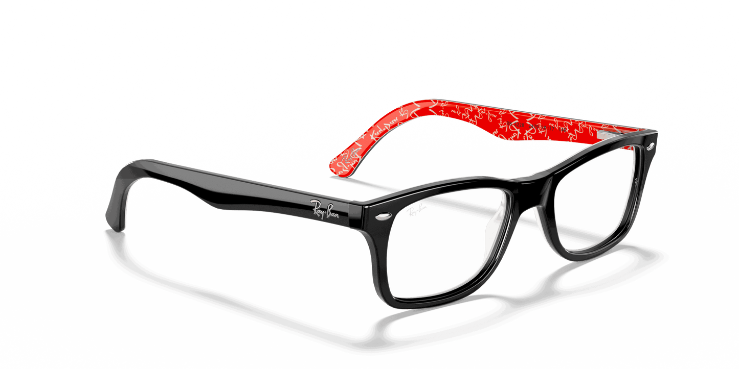 [Clear Lenses, Polished Black On Red Frame]