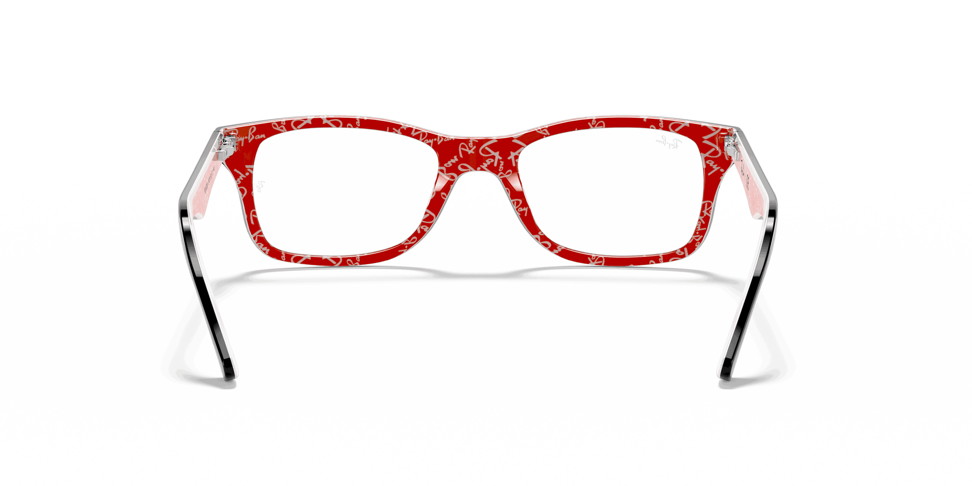 [Clear Lenses, Polished Black On Red Frame]