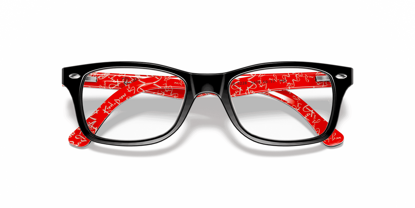 [Clear Lenses, Polished Black On Red Frame]