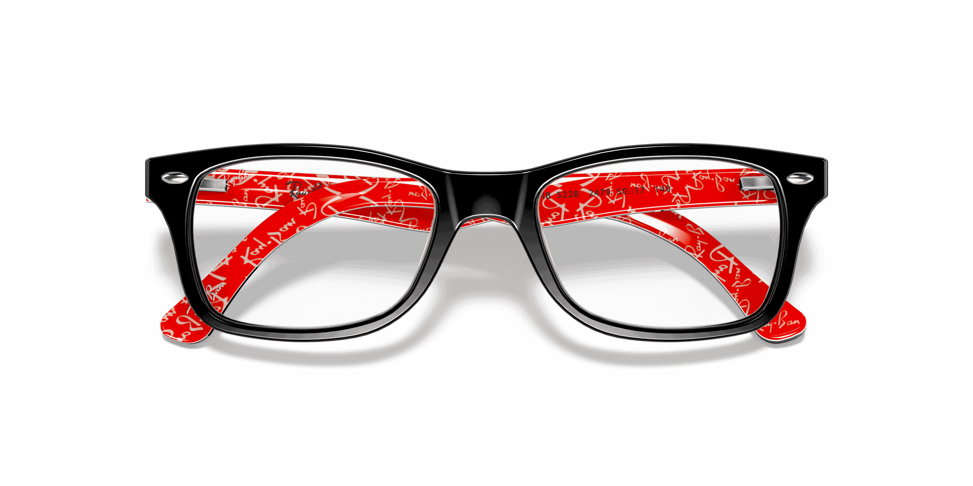 [Clear Lenses, Polished Black On Red Frame]