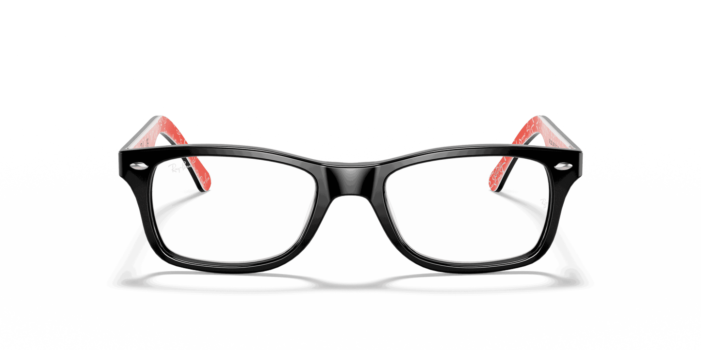 [Clear Lenses, Polished Black On Red Frame]