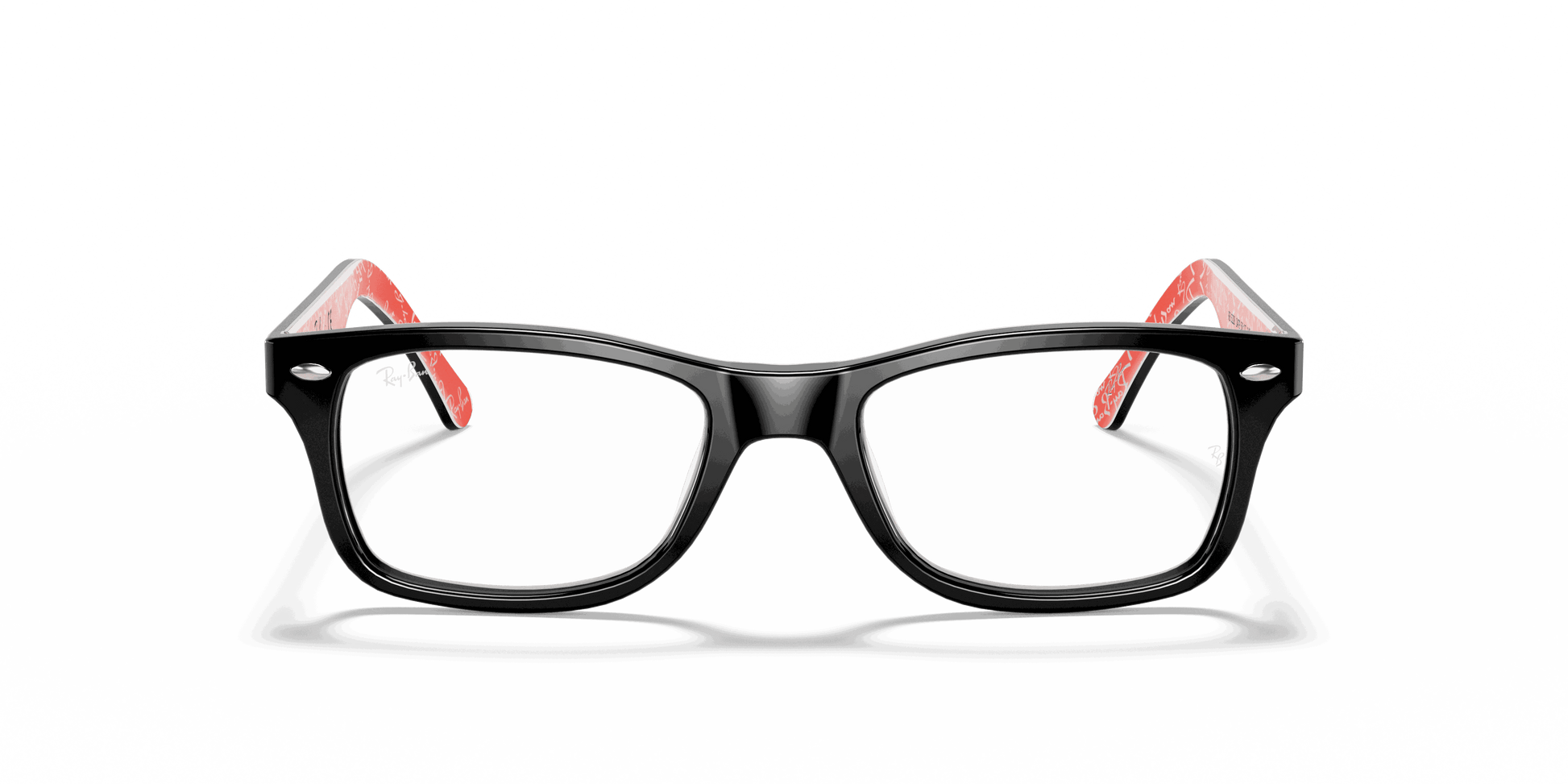[Clear Lenses, Polished Black On Red Frame]