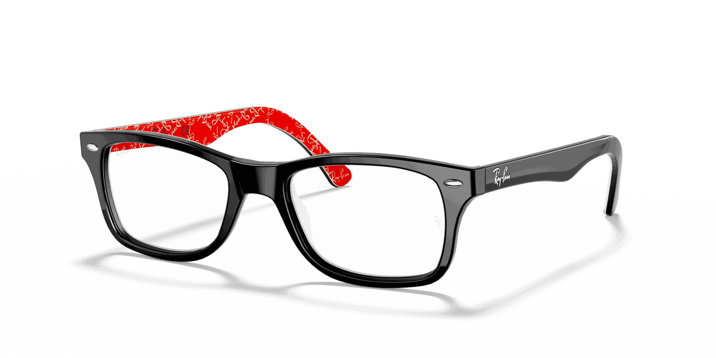[Clear Lenses, Polished Black On Red Frame]