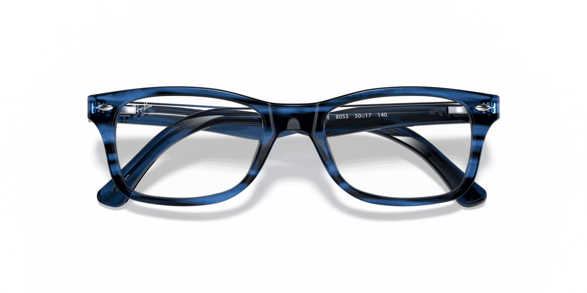 [Clear Lenses, Polished Striped Blue Frame]