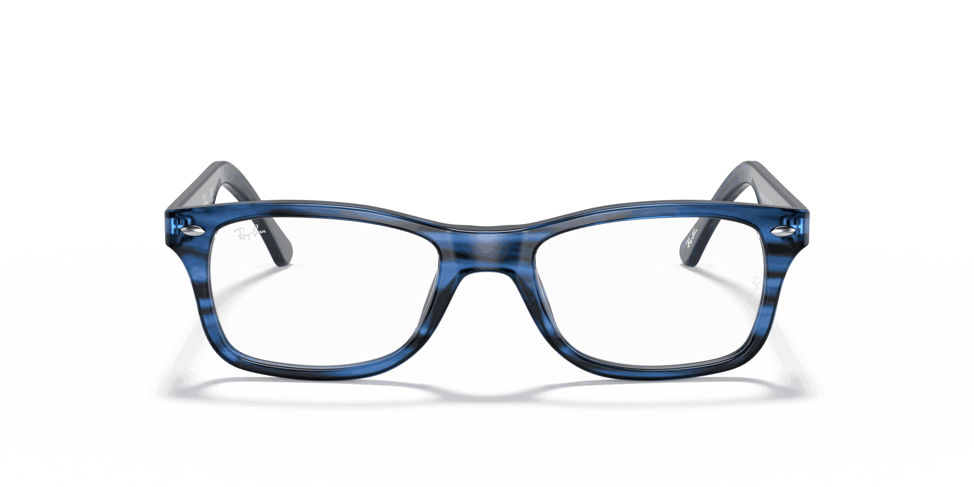 [Clear Lenses, Polished Striped Blue Frame]