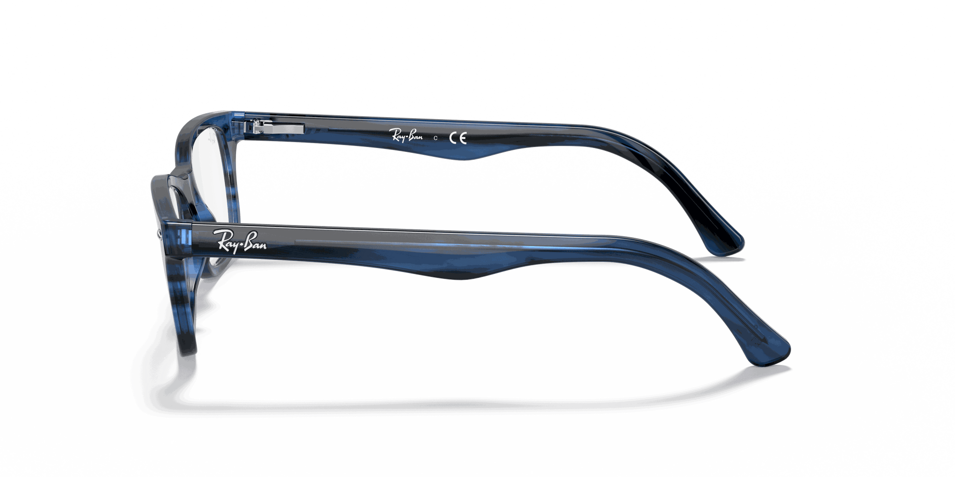 [Clear Lenses, Polished Striped Blue Frame]