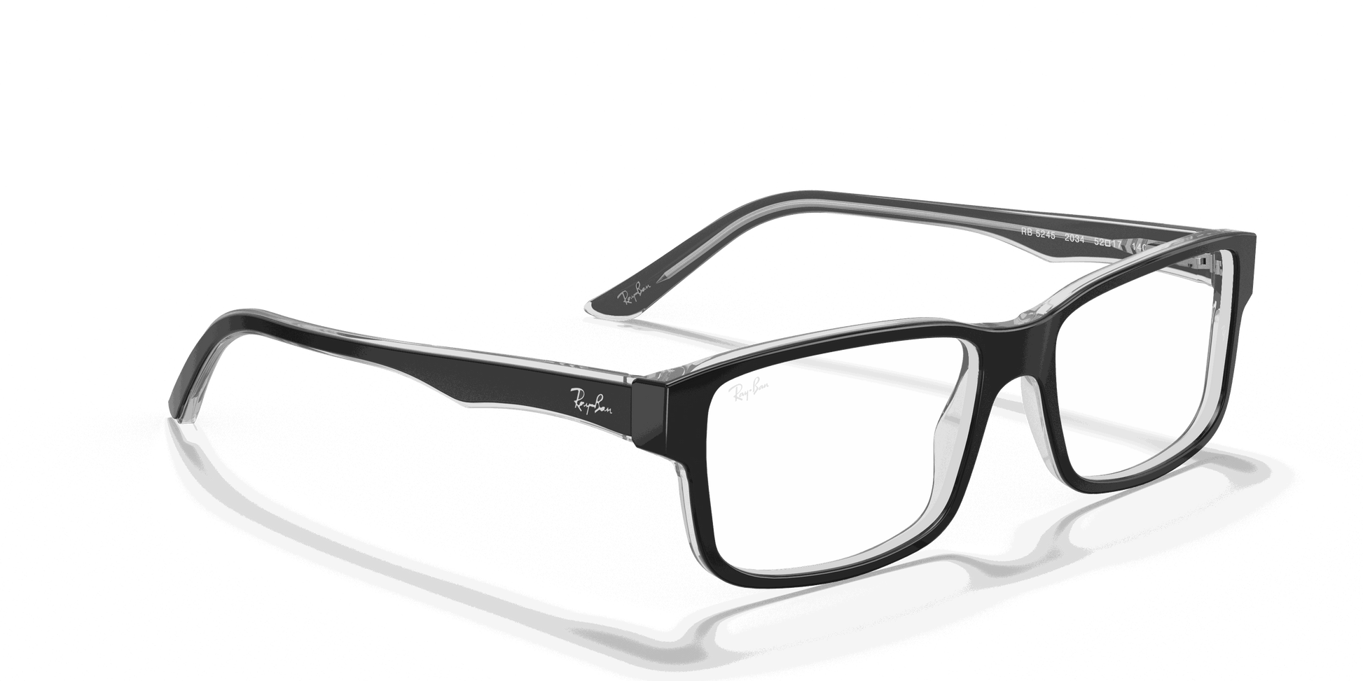 [Clear Lenses, Polished Black On Transparent Frame]