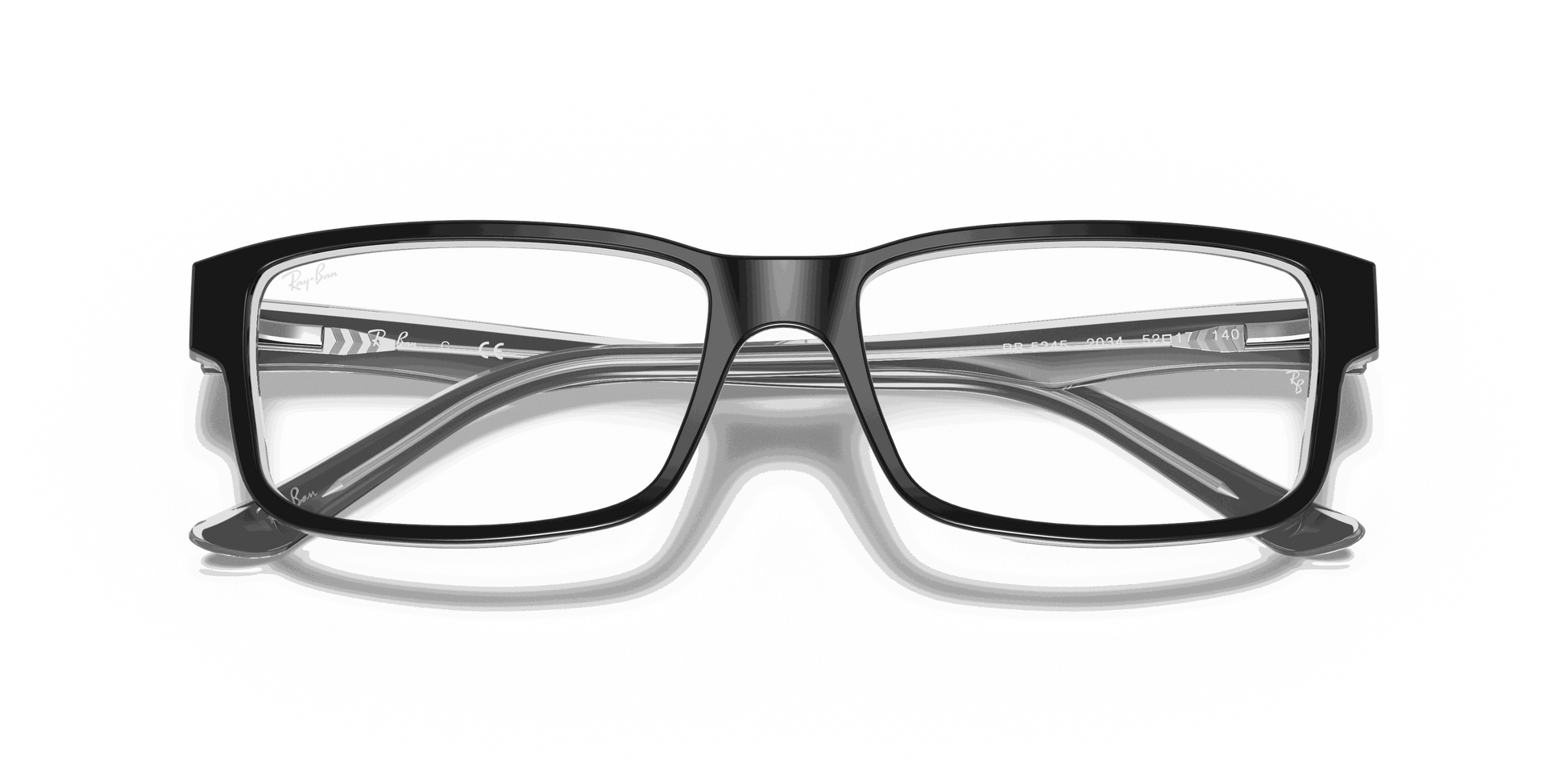 [Clear Lenses, Polished Black On Transparent Frame]