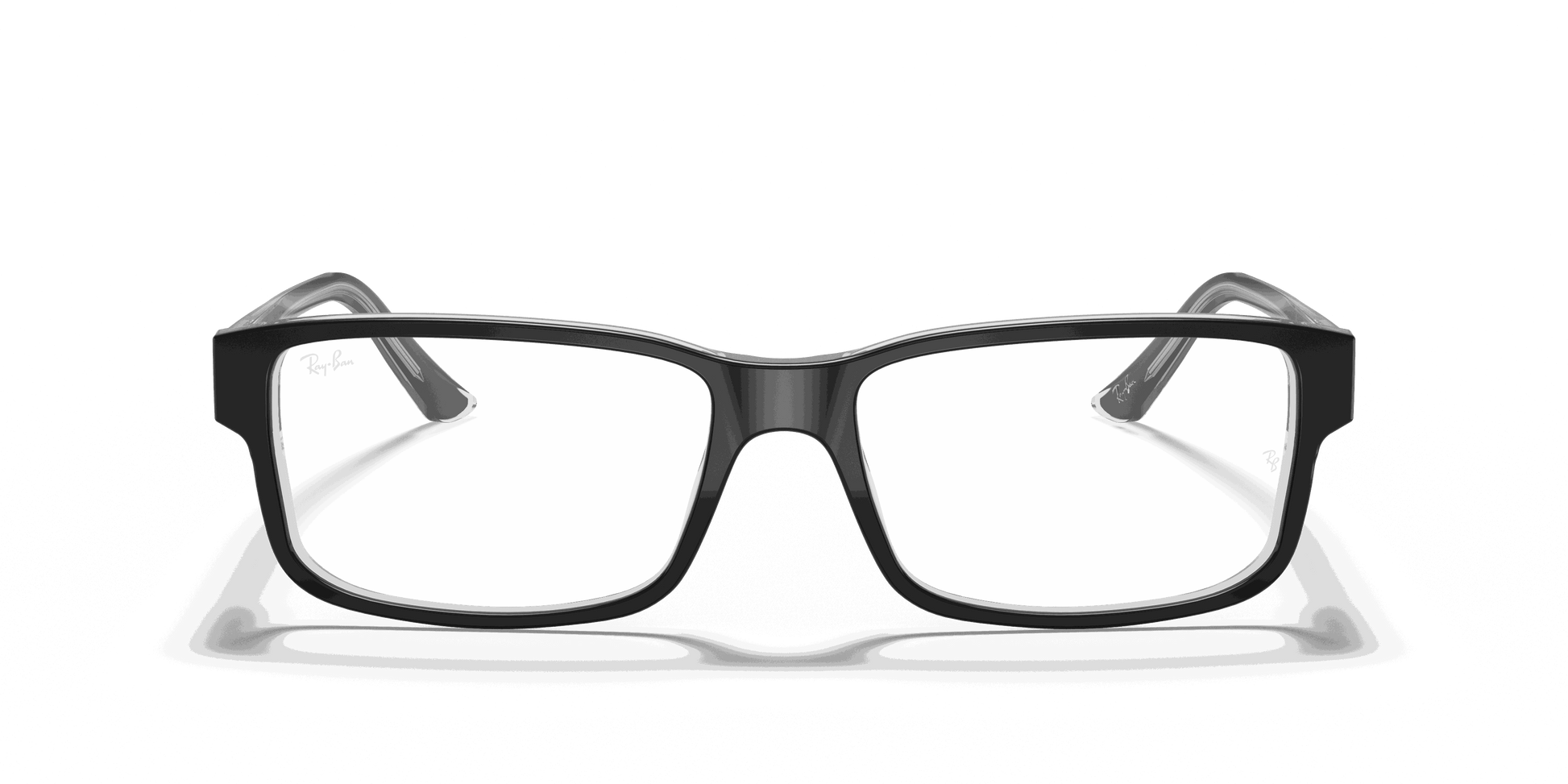 [Clear Lenses, Polished Black On Transparent Frame]