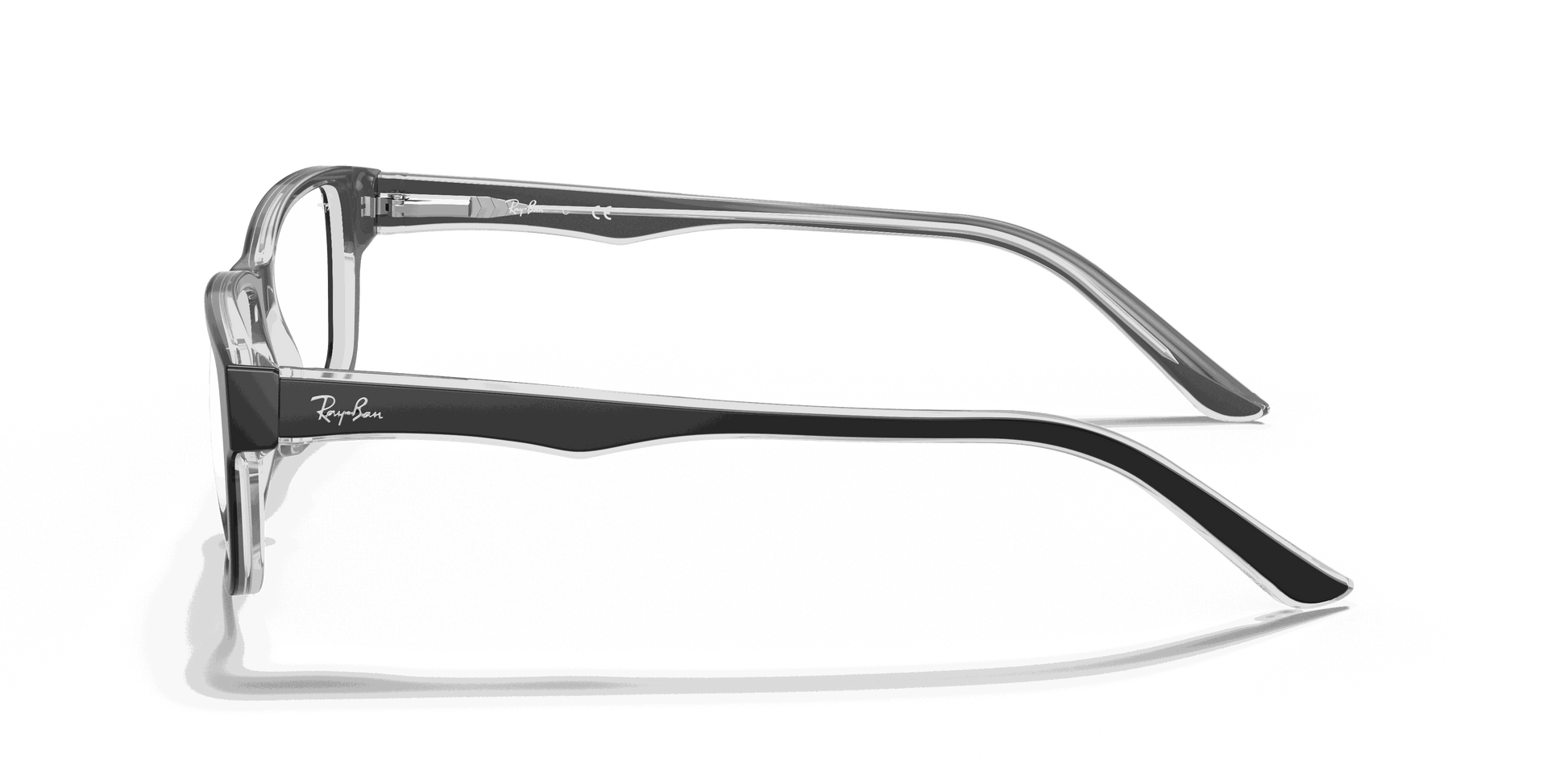 [Clear Lenses, Polished Black On Transparent Frame]