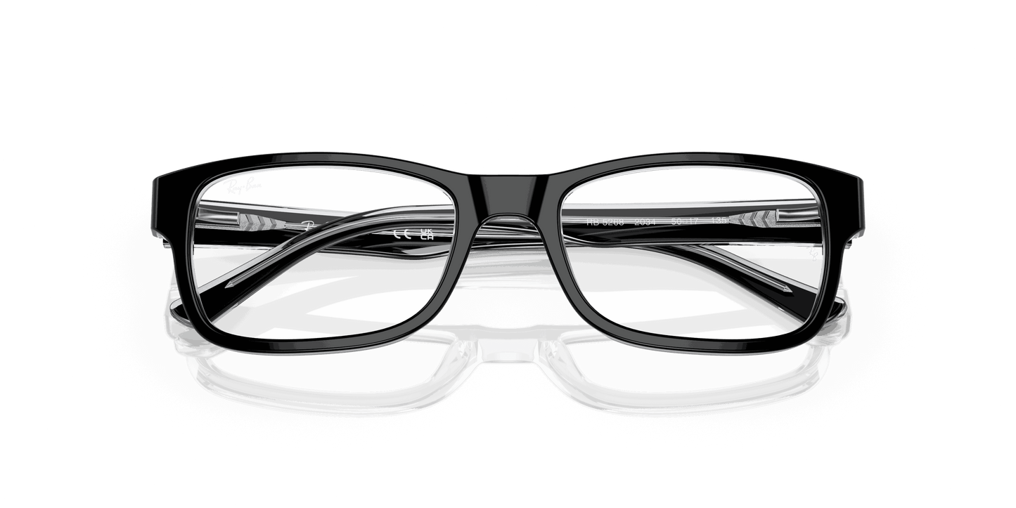 [Clear Lenses, Polished Black On Transparent Frame]