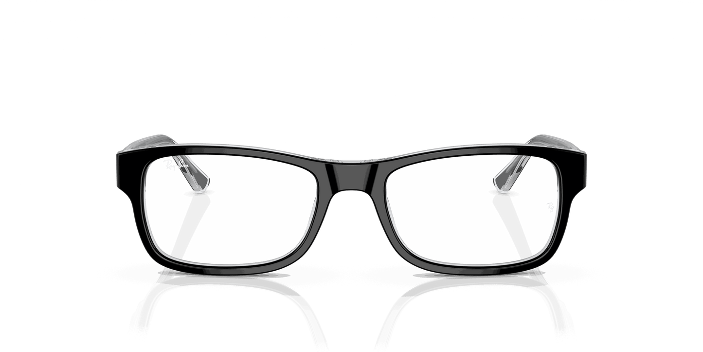 [Clear Lenses, Polished Black On Transparent Frame]
