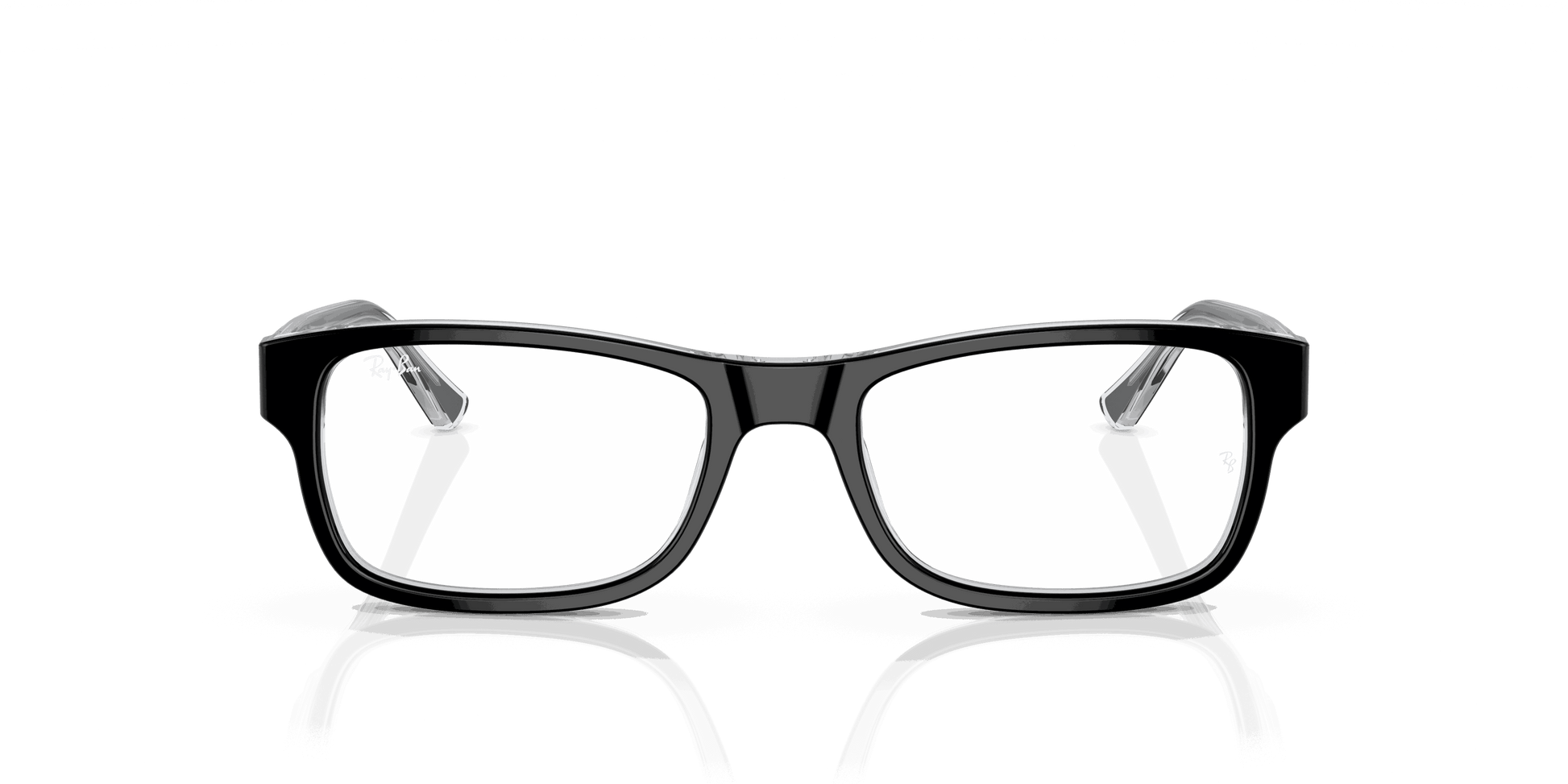 [Clear Lenses, Polished Black On Transparent Frame]