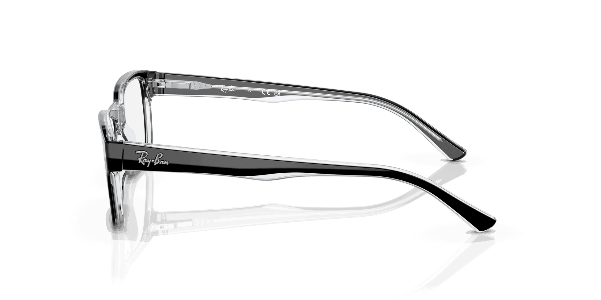 [Clear Lenses, Polished Black On Transparent Frame]