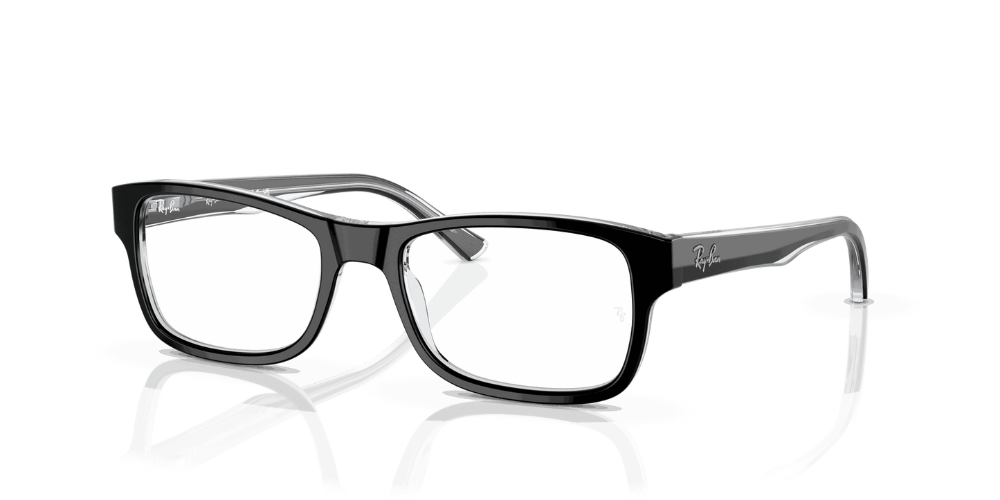 [Clear Lenses, Polished Black On Transparent Frame]