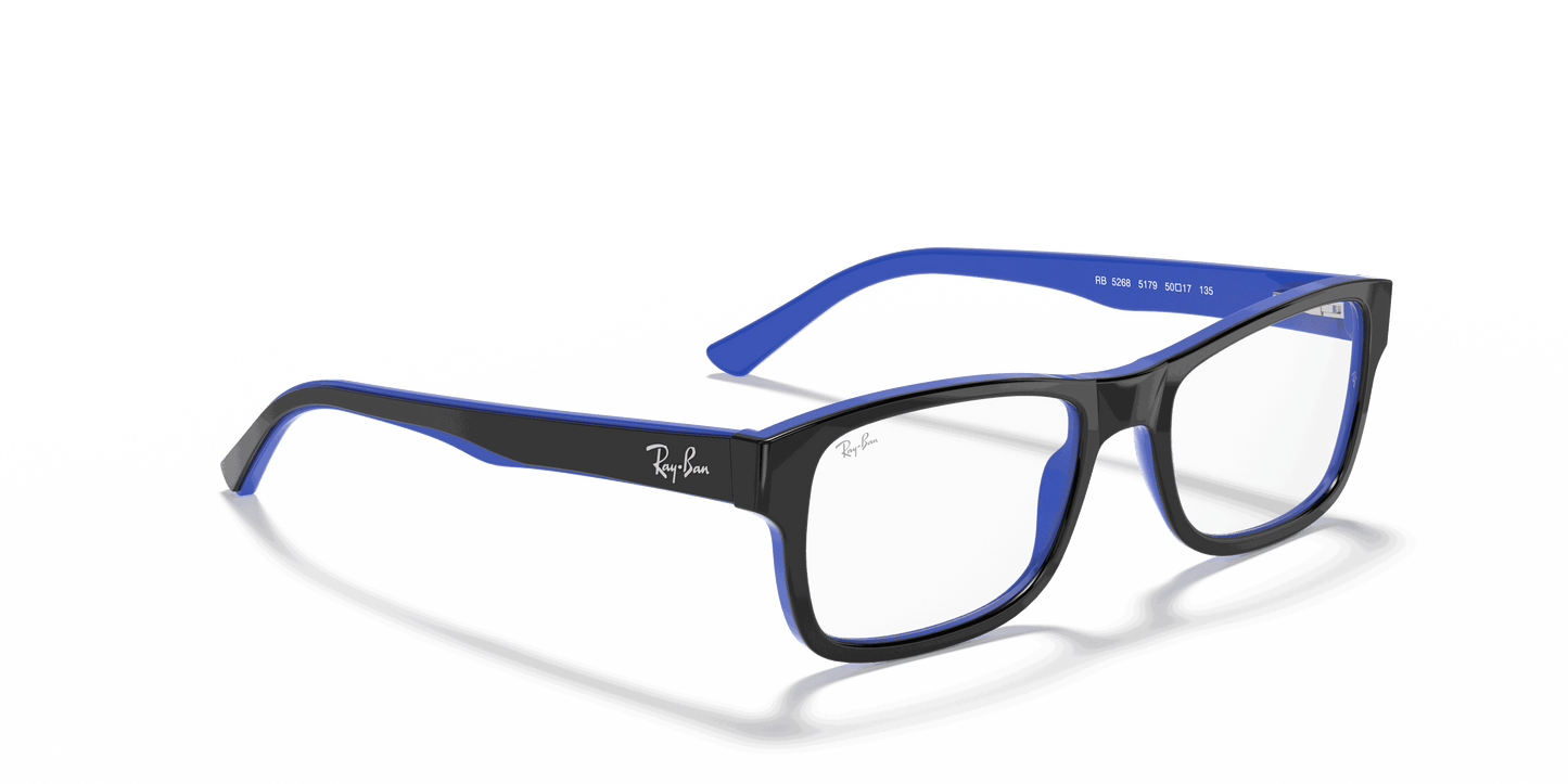 [Clear Lenses, Polished Black On Blue Frame]