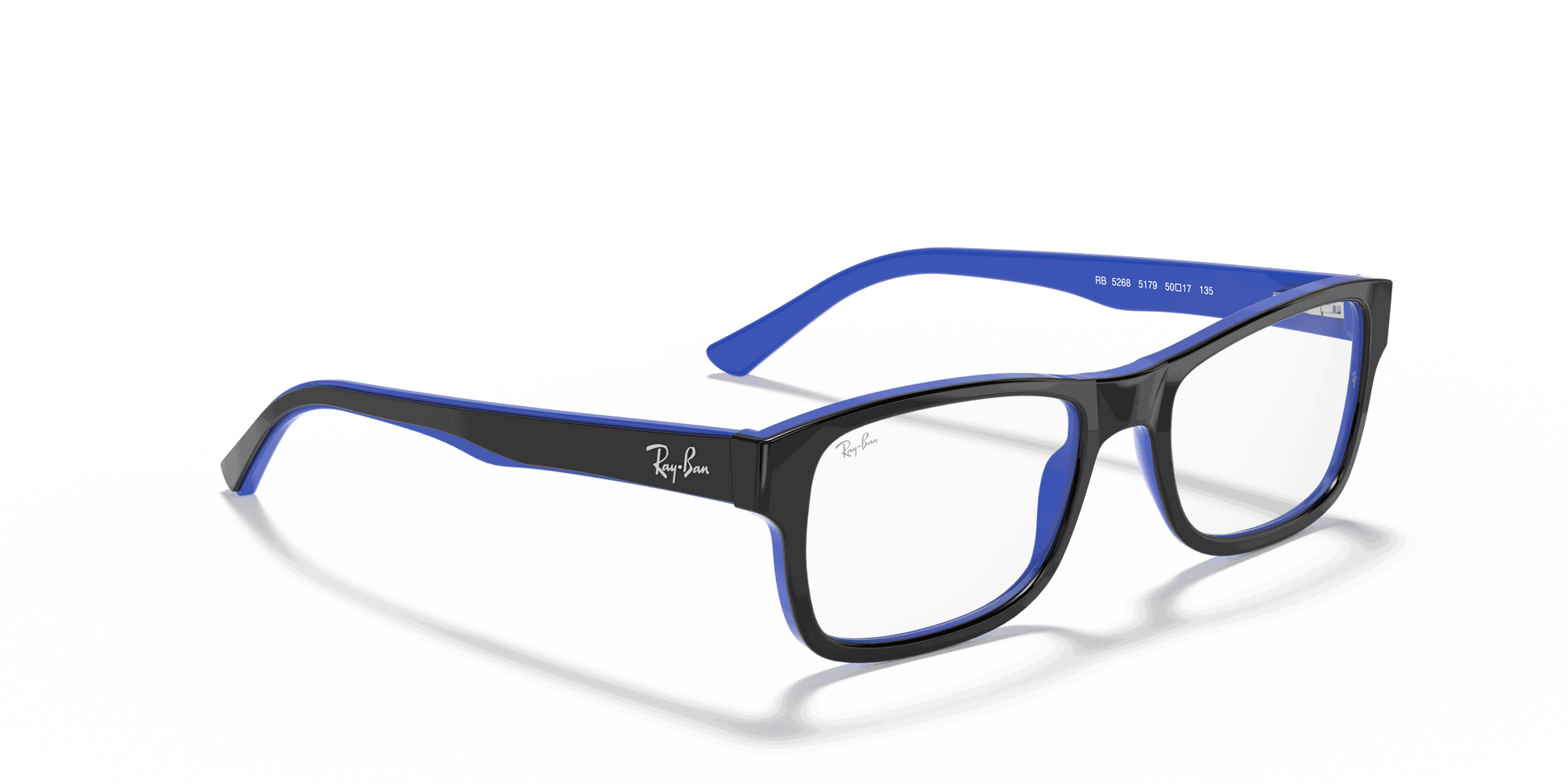 [Clear Lenses, Polished Black On Blue Frame]