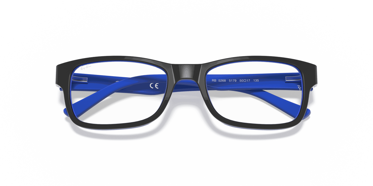 [Clear Lenses, Polished Black On Blue Frame]