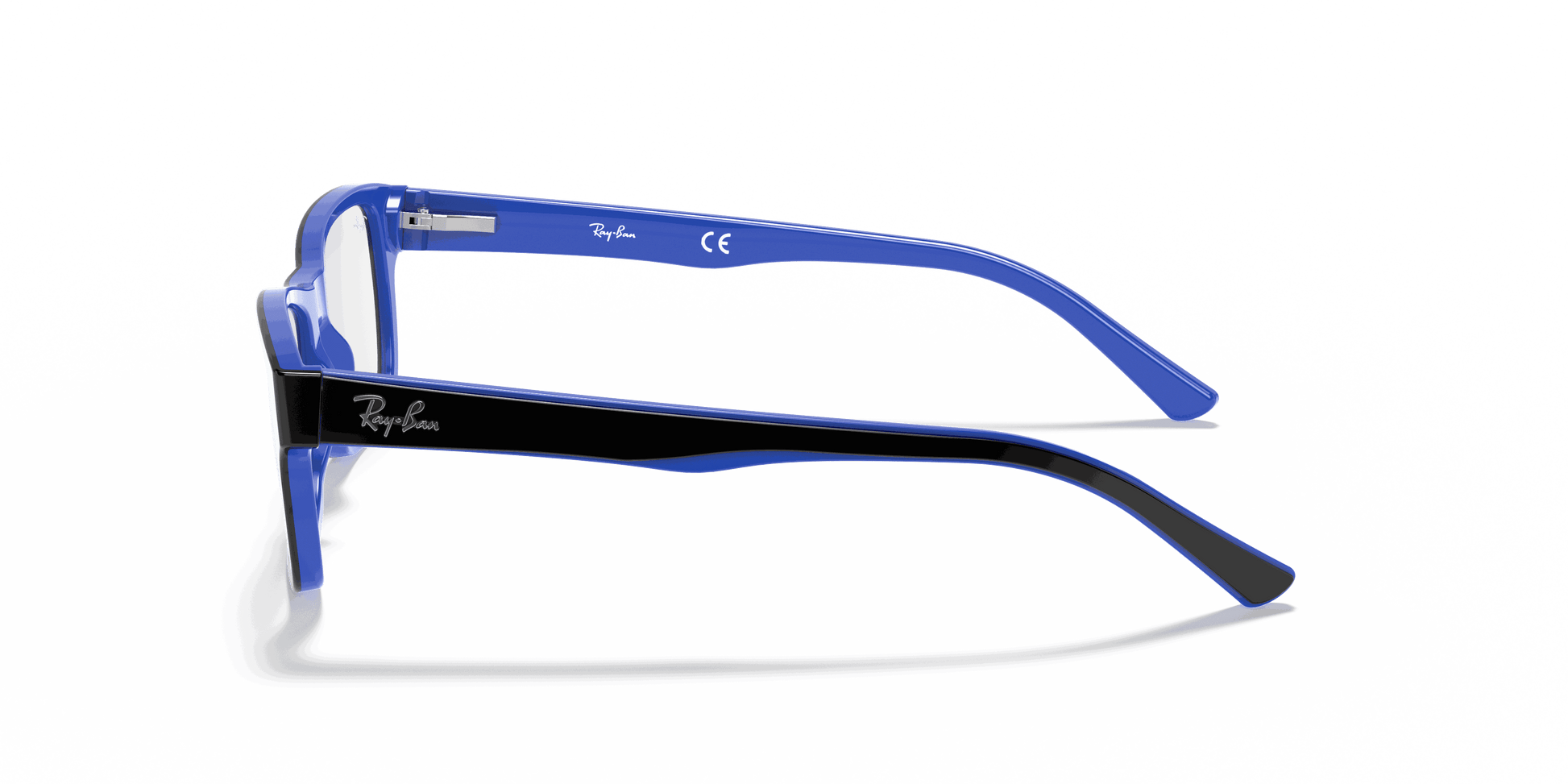 [Clear Lenses, Polished Black On Blue Frame]