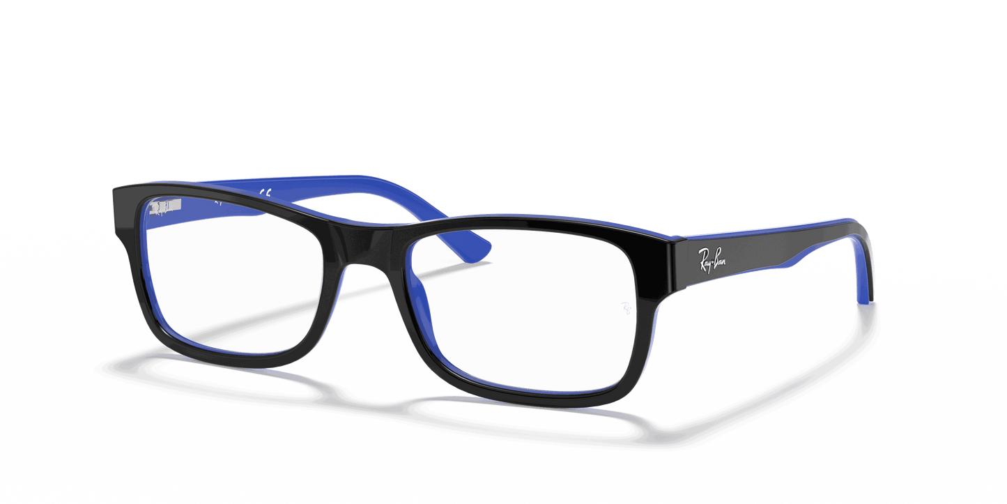 [Clear Lenses, Polished Black On Blue Frame]