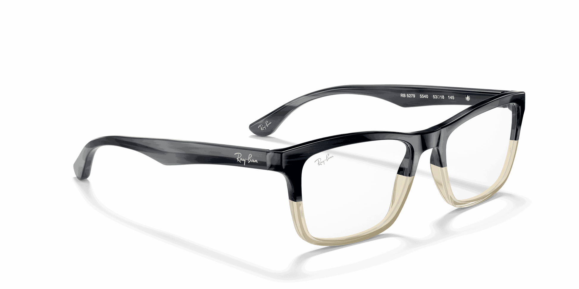 [Clear Lenses, Polished Grey Horn Frame]