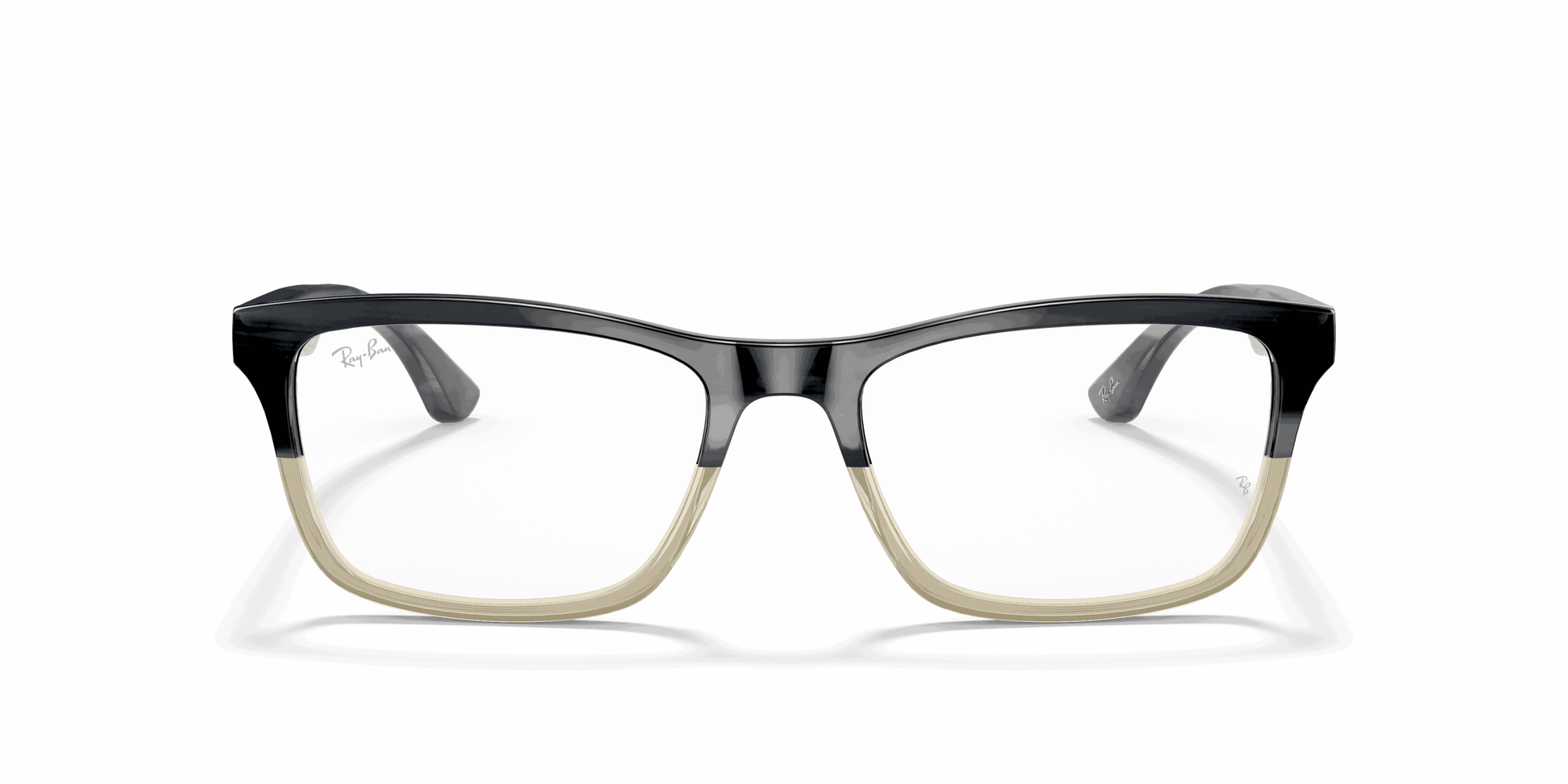 [Clear Lenses, Polished Grey Horn Frame]