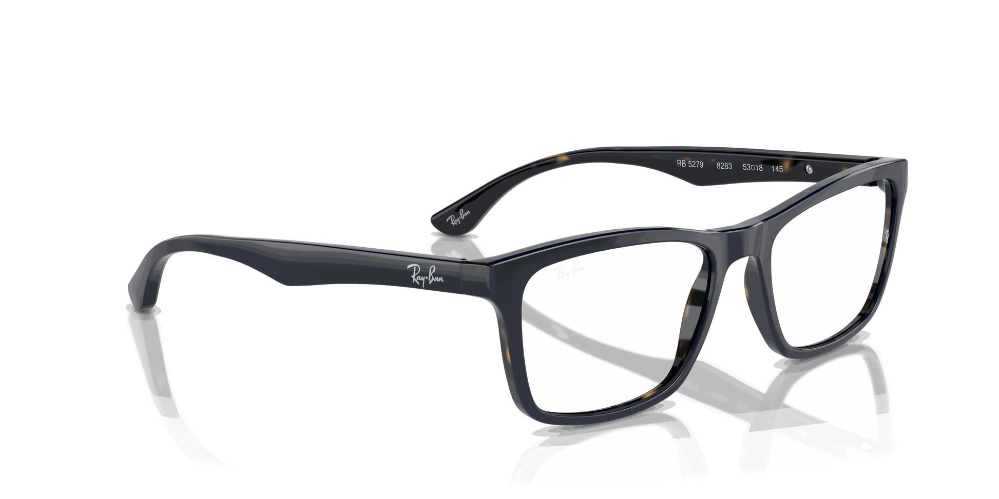 [Clear Lenses, Polished Blue On Havana Frame]