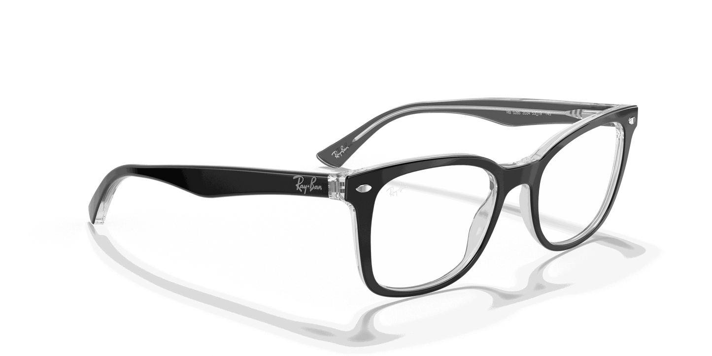 [Clear Lenses, Polished Black On Transparent Frame]