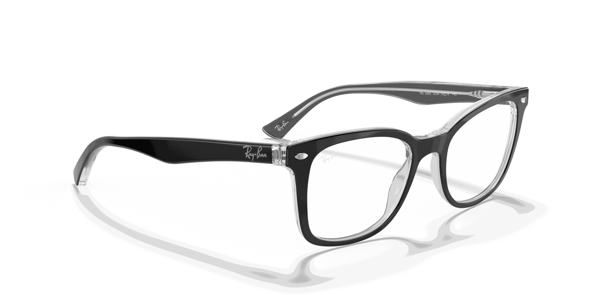 [Clear Lenses, Polished Black On Transparent Frame]