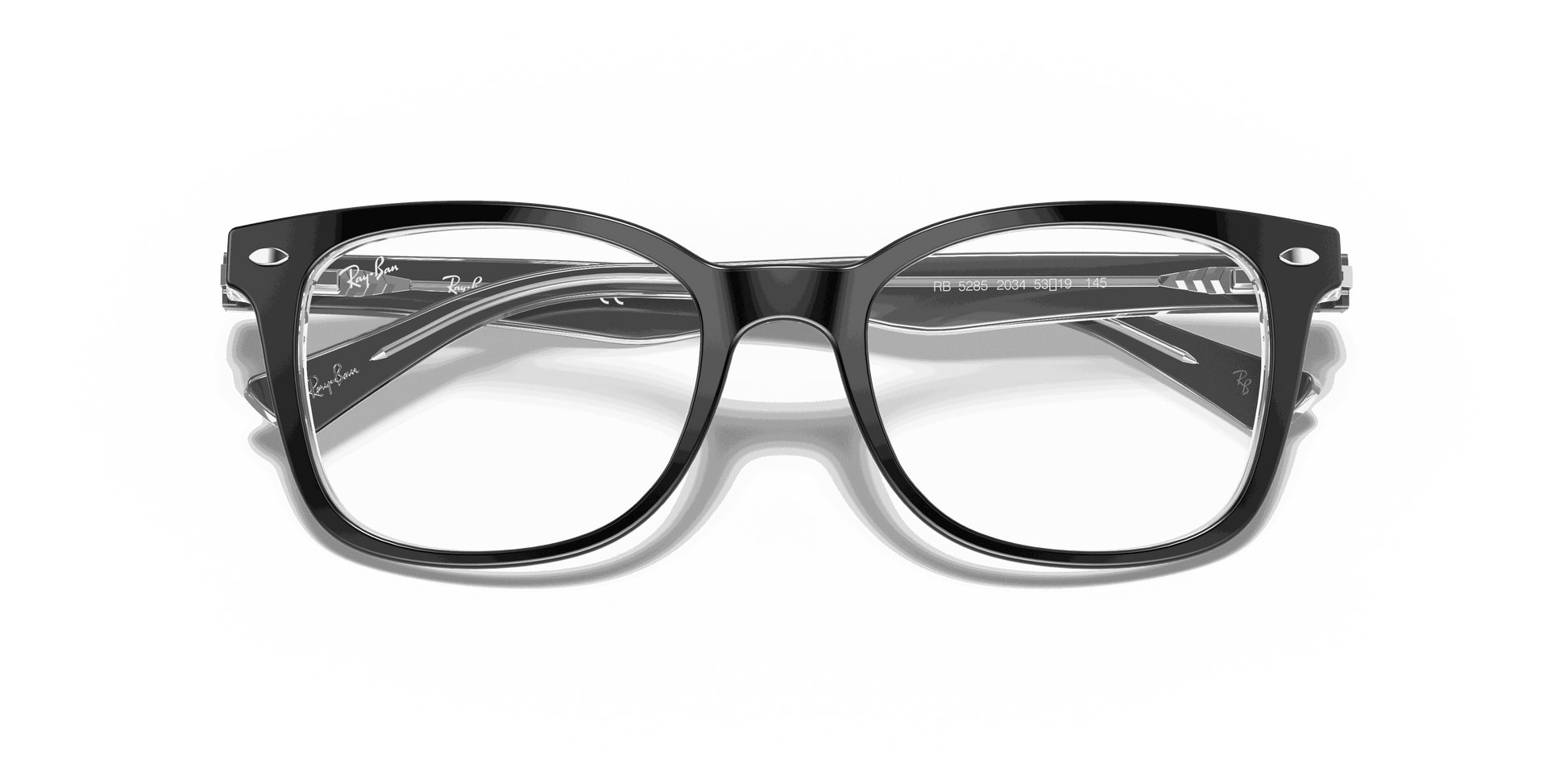 [Clear Lenses, Polished Black On Transparent Frame]