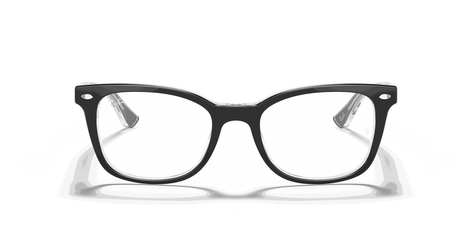 [Clear Lenses, Polished Black On Transparent Frame]