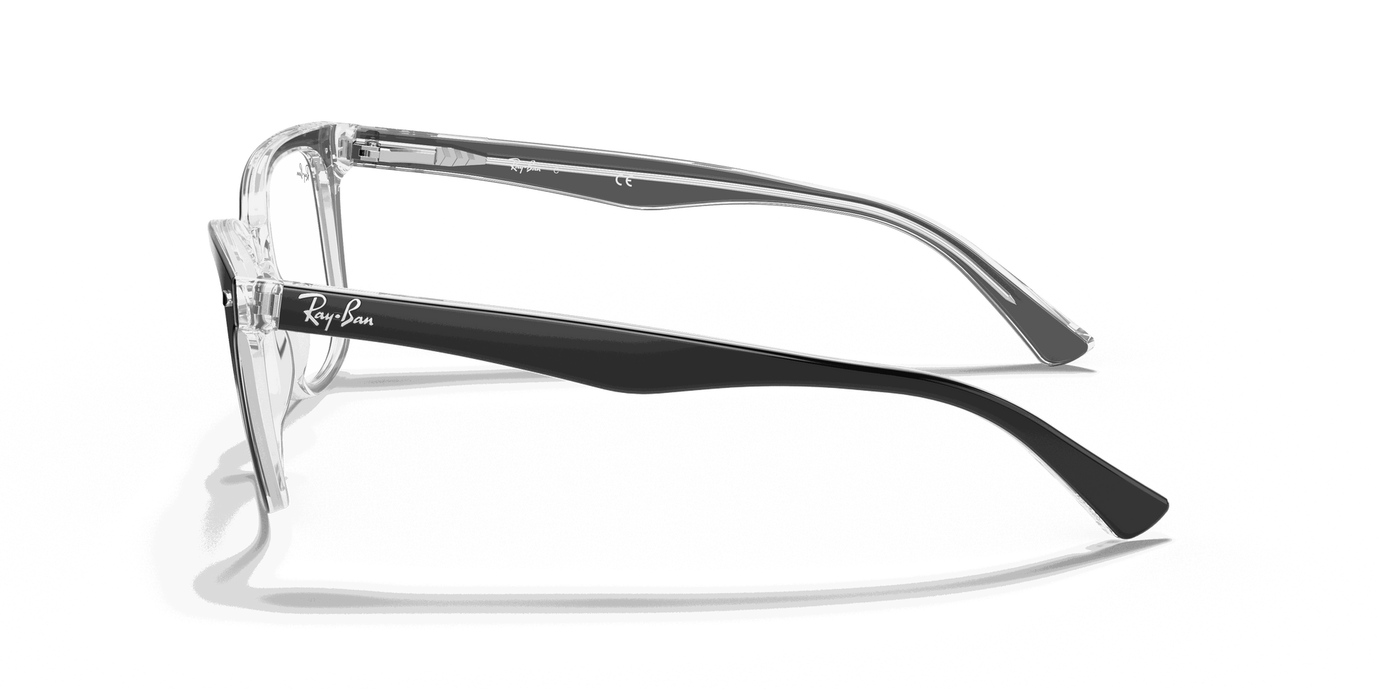 [Clear Lenses, Polished Black On Transparent Frame]
