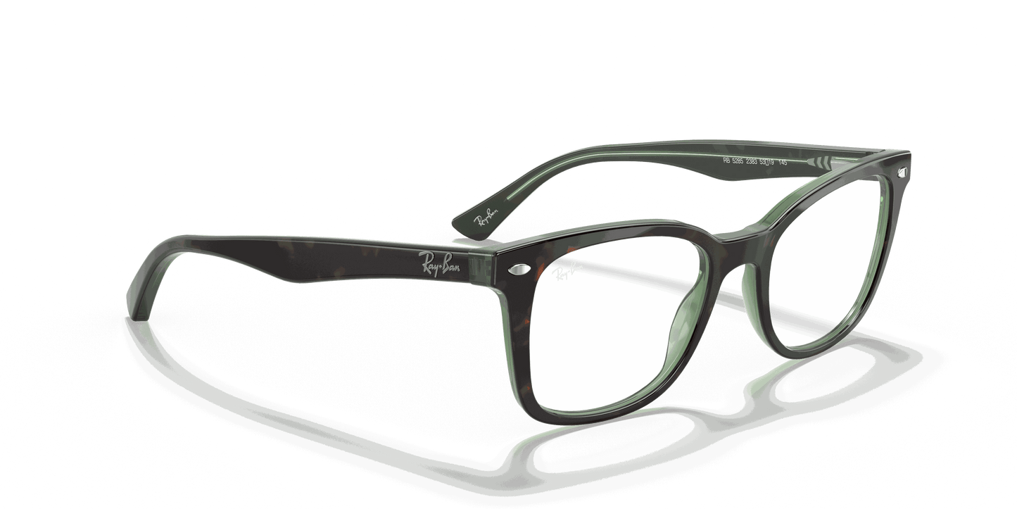 [Clear Lenses, Polished Havana On Green Frame]