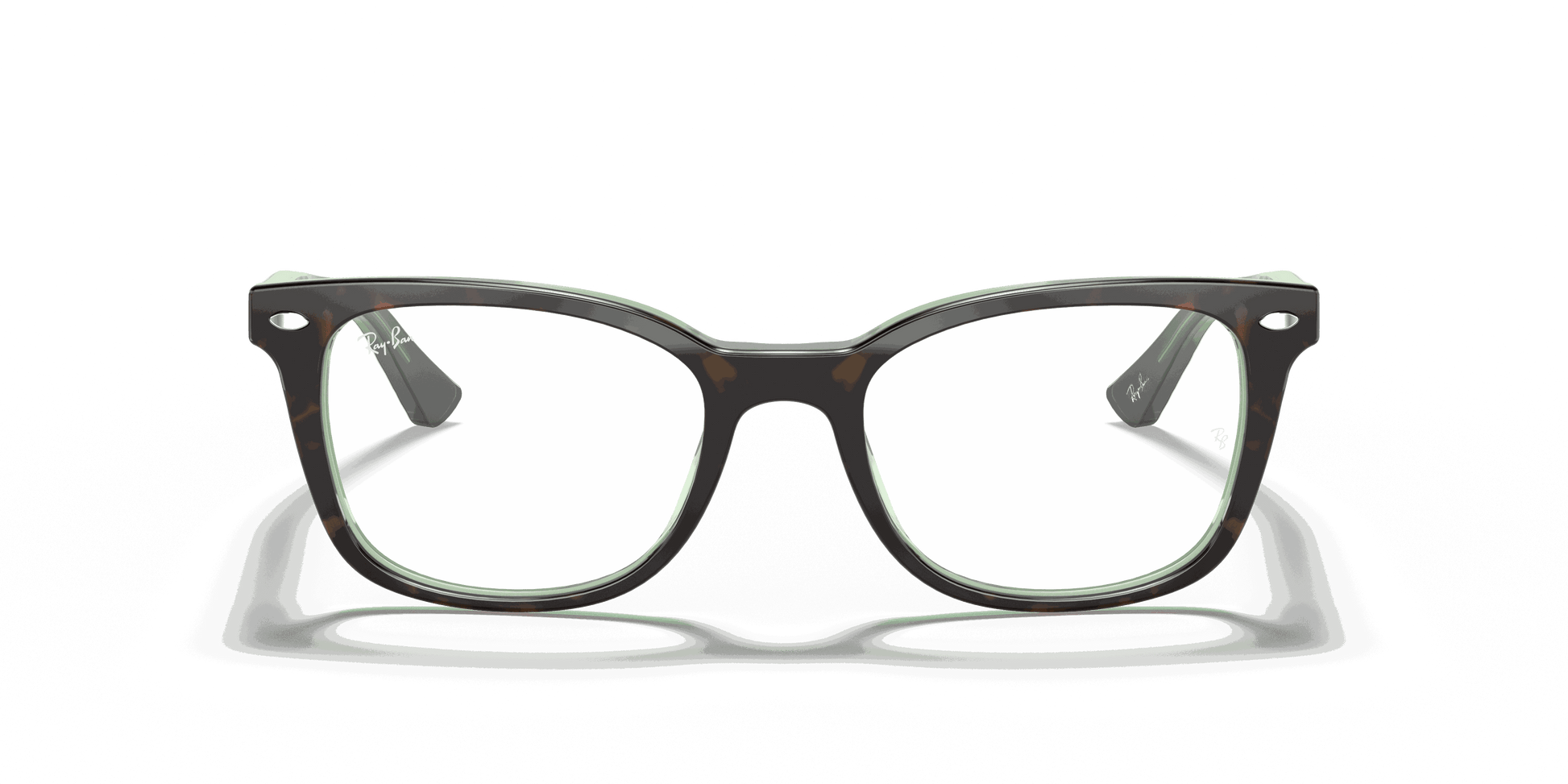 [Clear Lenses, Polished Havana On Green Frame]