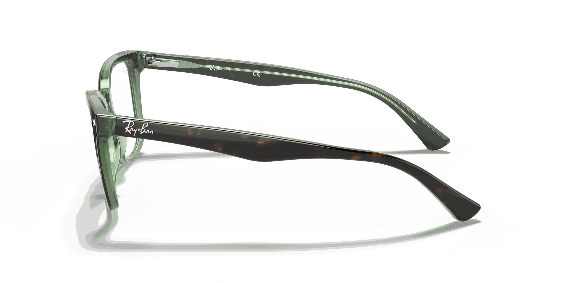 [Clear Lenses, Polished Havana On Green Frame]