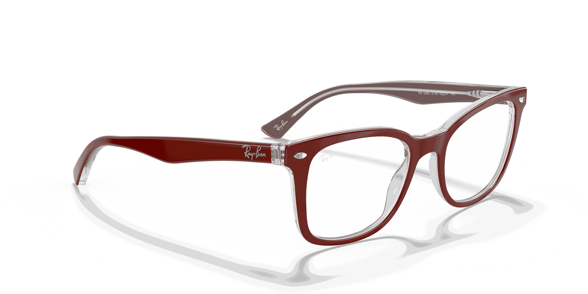 [Clear Lenses, Polished Bordeaux On Transparent Frame]