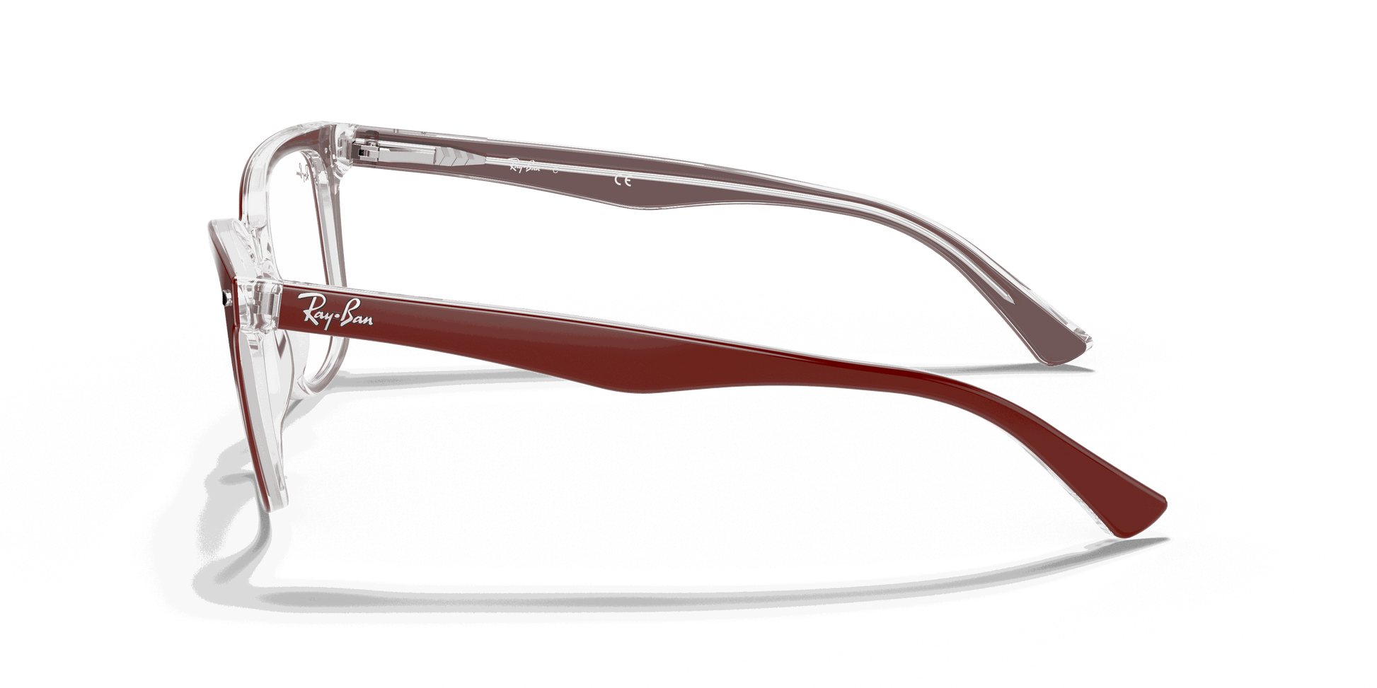 [Clear Lenses, Polished Bordeaux On Transparent Frame]