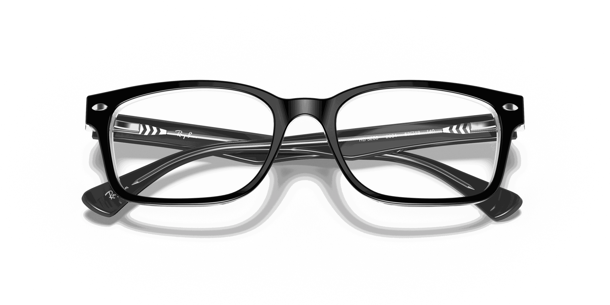 [Clear Lenses, Polished Black On Transparent Frame]