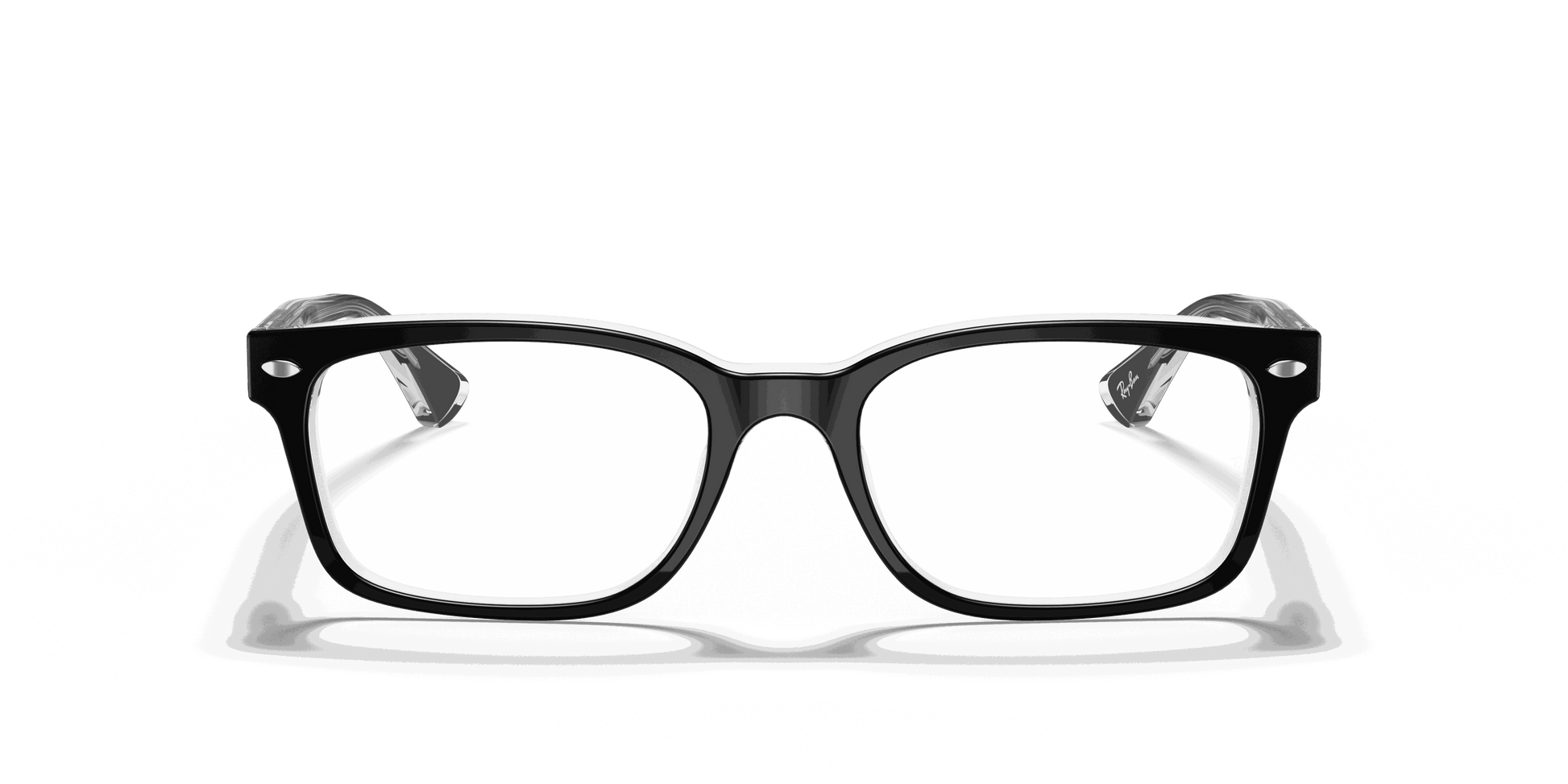 [Clear Lenses, Polished Black On Transparent Frame]