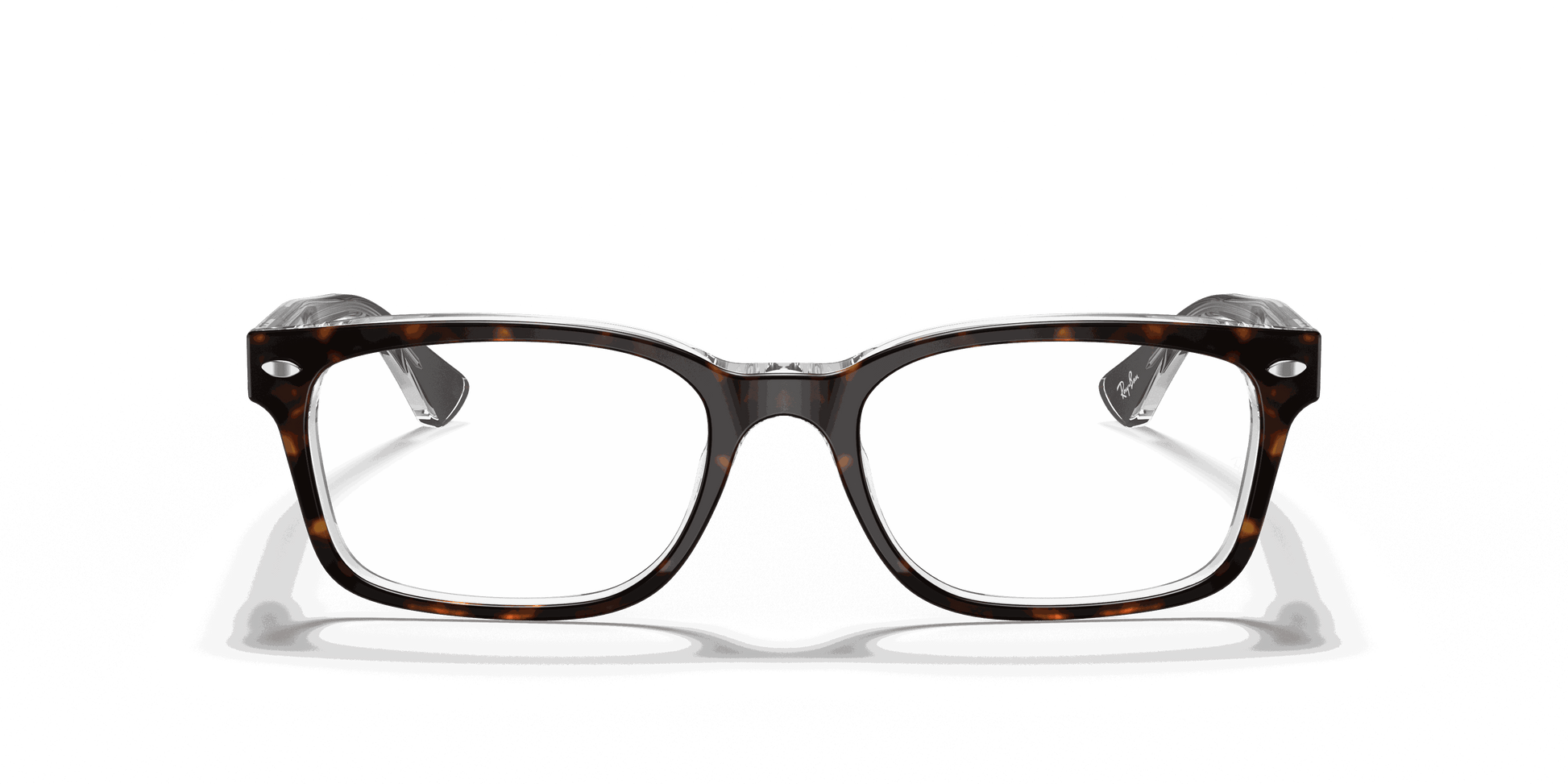 [Clear Lenses, Polished Havana On Transparent Frame]