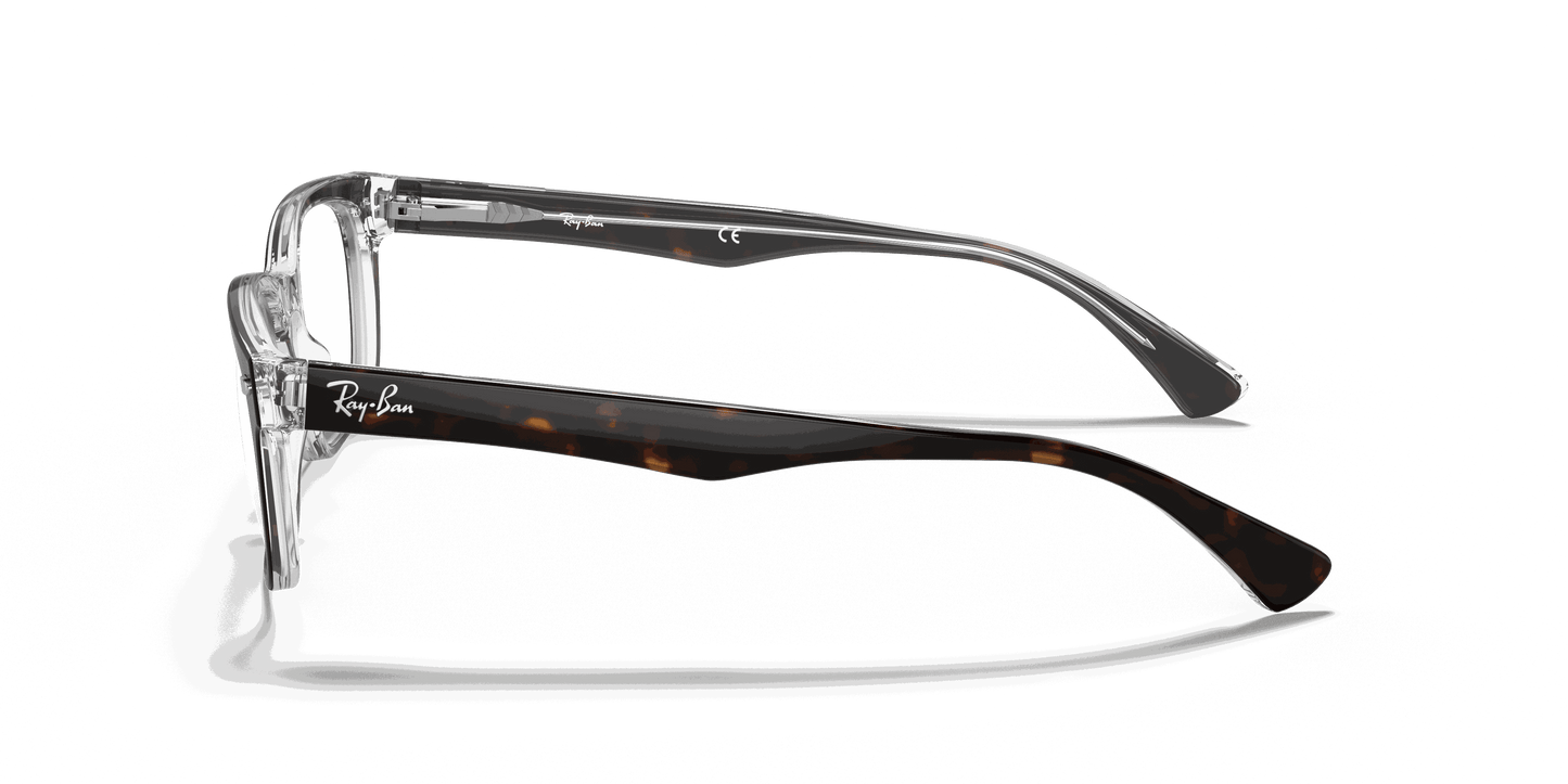[Clear Lenses, Polished Havana On Transparent Frame]