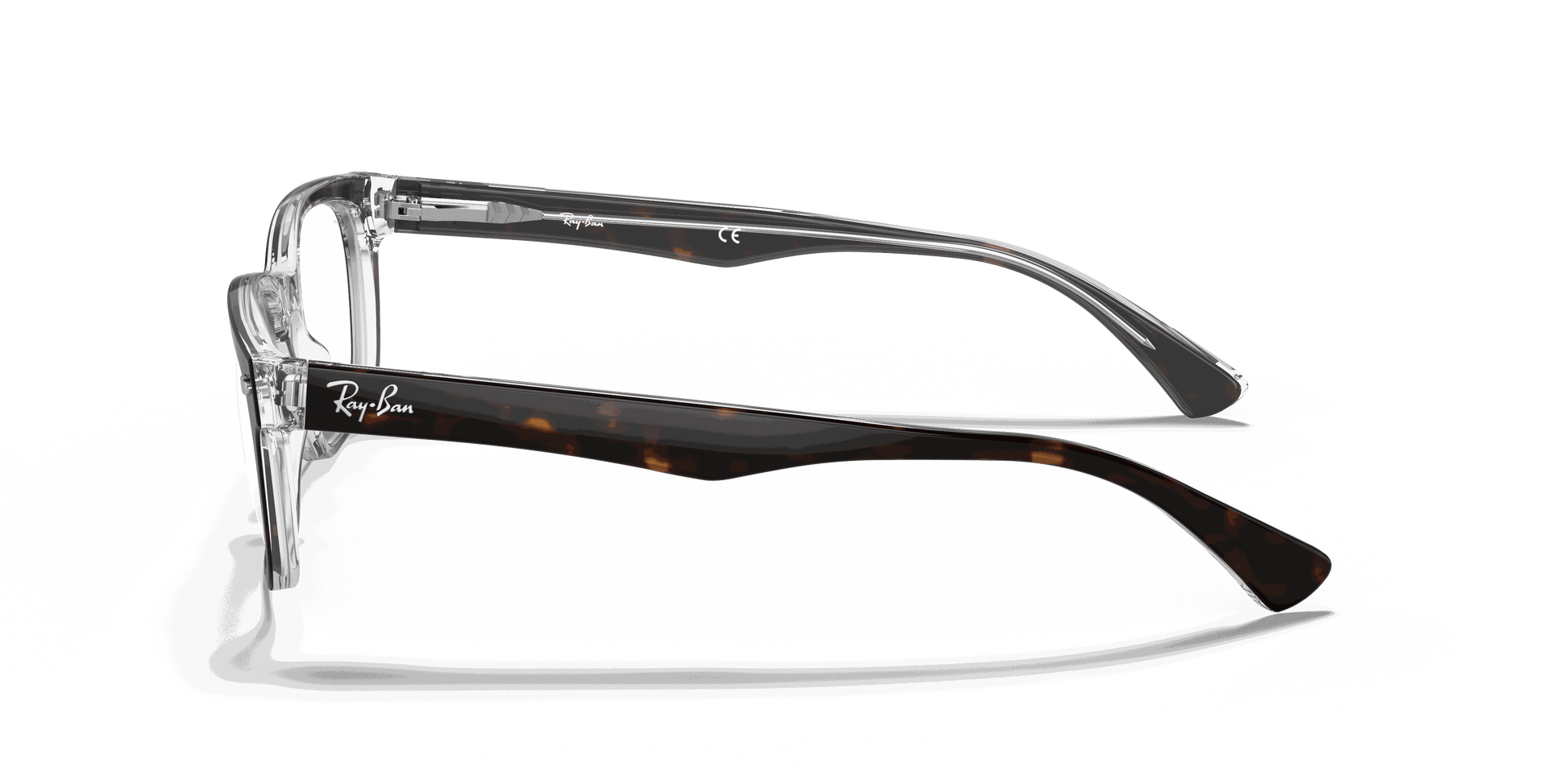 [Clear Lenses, Polished Havana On Transparent Frame]
